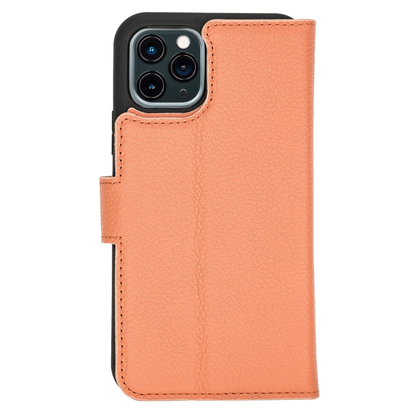 Apple iPhone 11 Pro Compatible, Genuine Leather Card Holder Case, Coral 