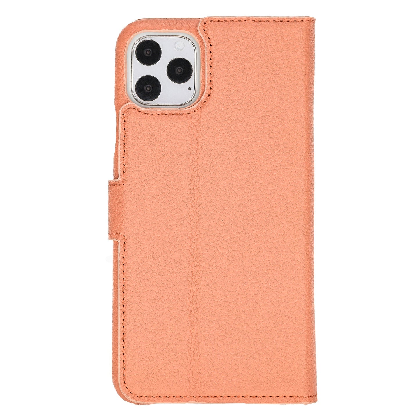 Apple iPhone 11 Pro Max Compatible, Genuine Leather Card Holder Case, Coral