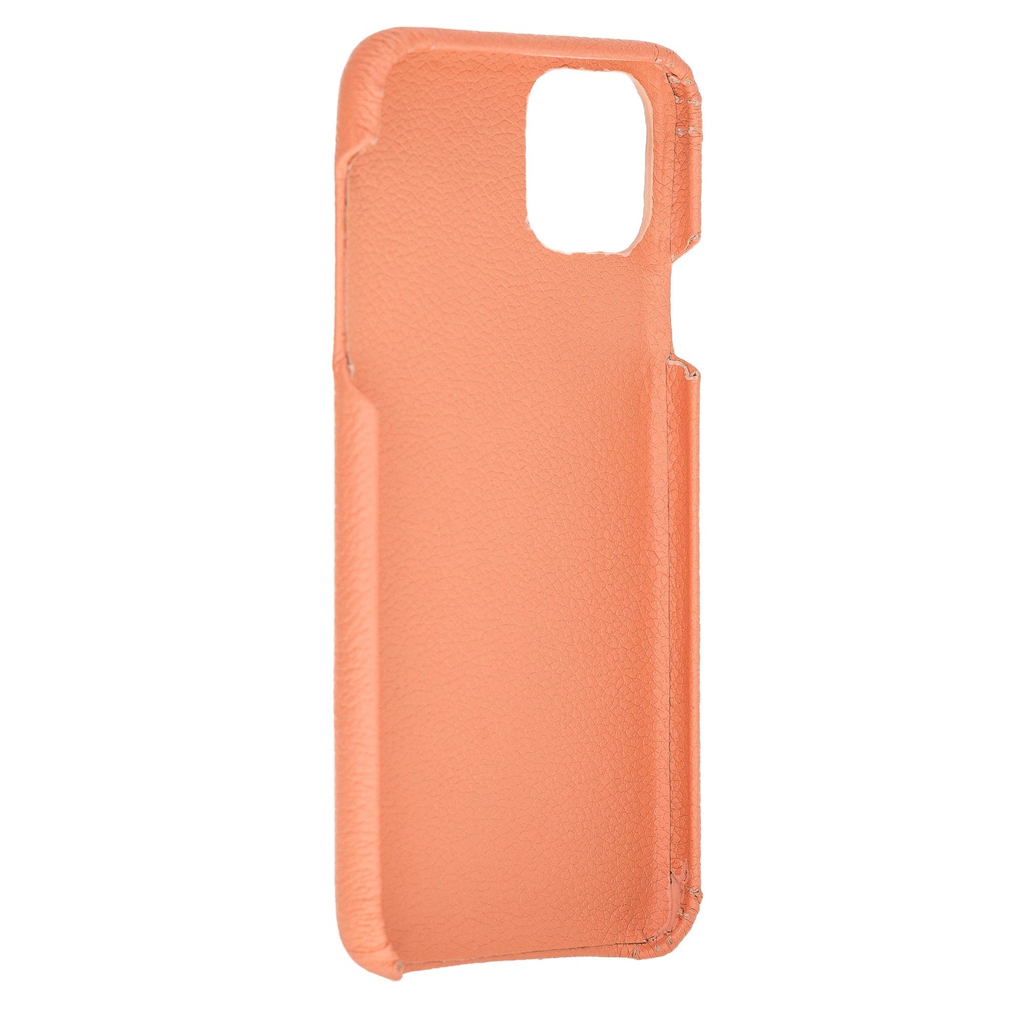 Apple iPhone 11 Pro Max Compatible, Genuine Leather Card Holder Case, Coral