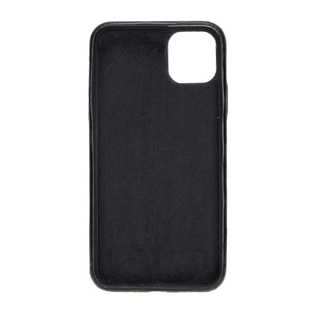 Apple iPhone 11 Pro Compatible Leather Back Cover ROCKCESS RST1 Black