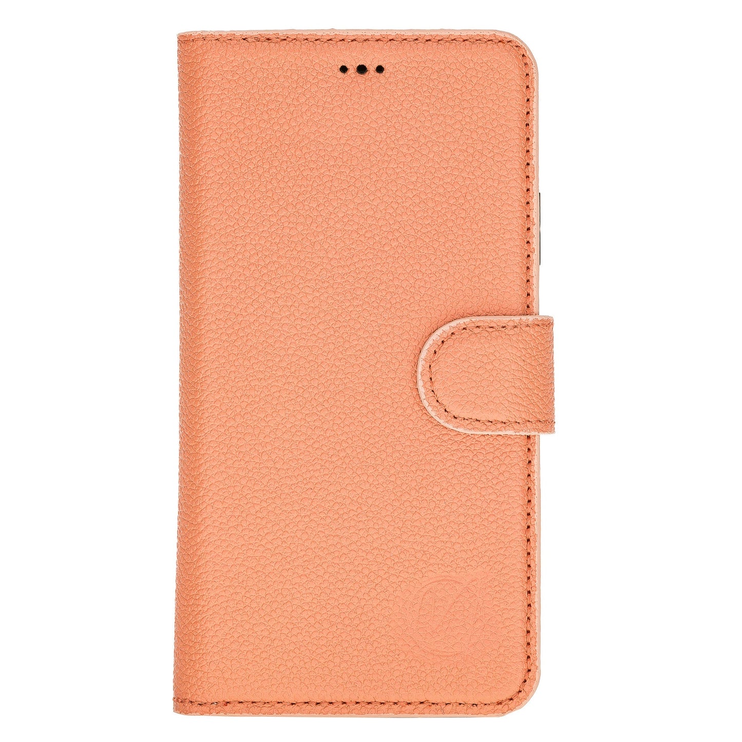 Apple iPhone 11 Compatible, Genuine Leather Card Holder Case, Coral 