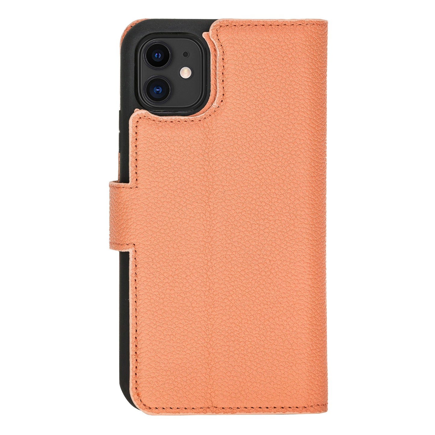 Apple iPhone 11 Compatible, Genuine Leather Card Holder Case, Coral 