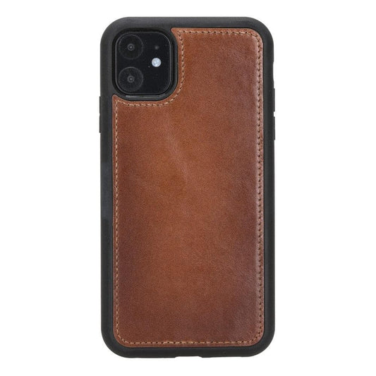 Apple iPhone 11 Compatible Leather Back Cover Effect Tan