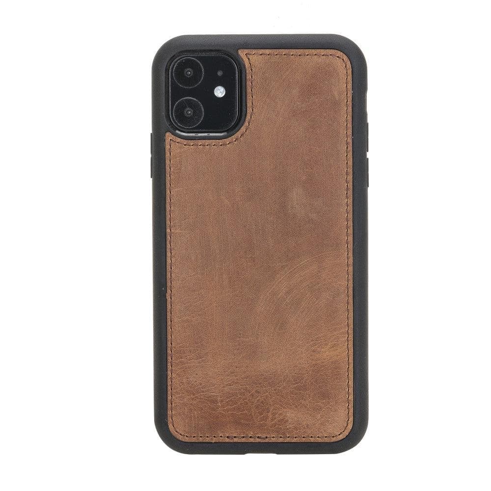 Apple iPhone 11 Compatible Leather Back Cover Antique Brown