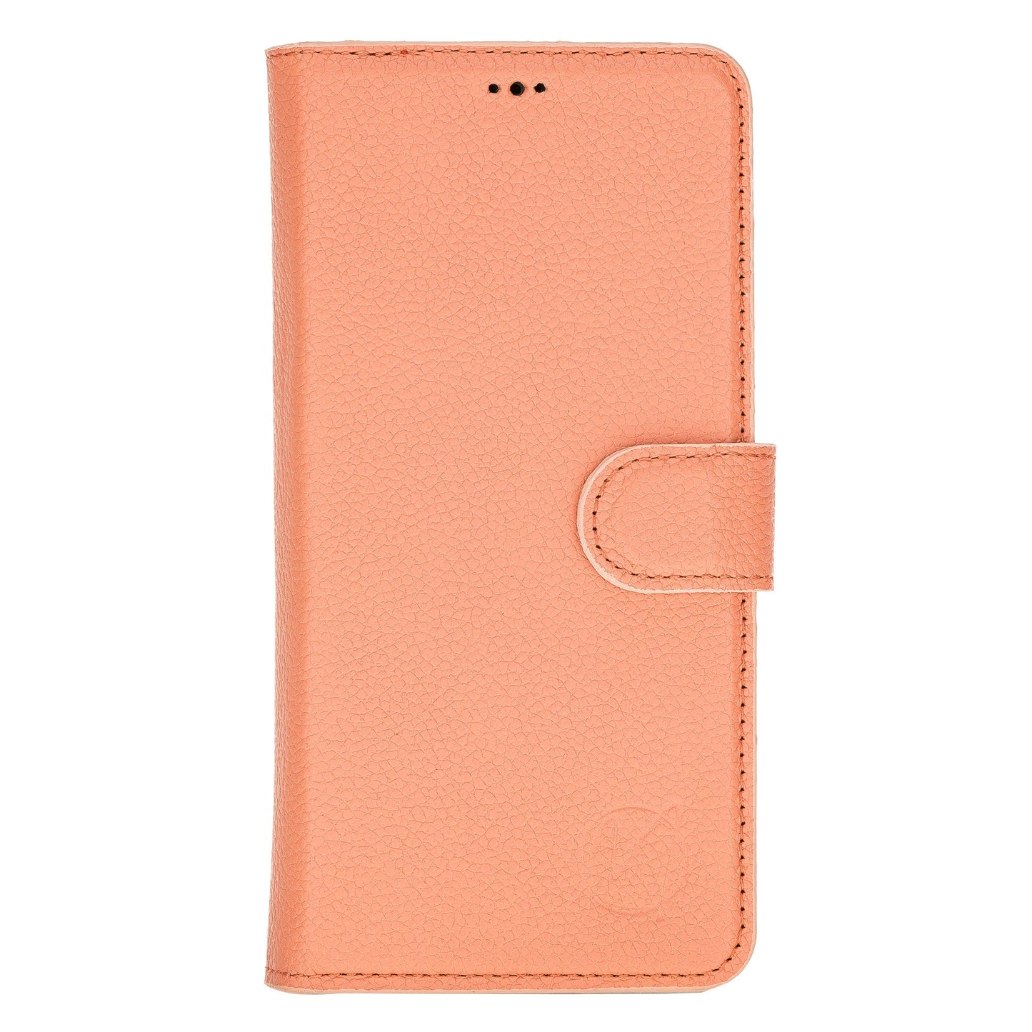 Apple iPhone 11 Pro Max Compatible, Genuine Leather Card Holder Case, Coral 