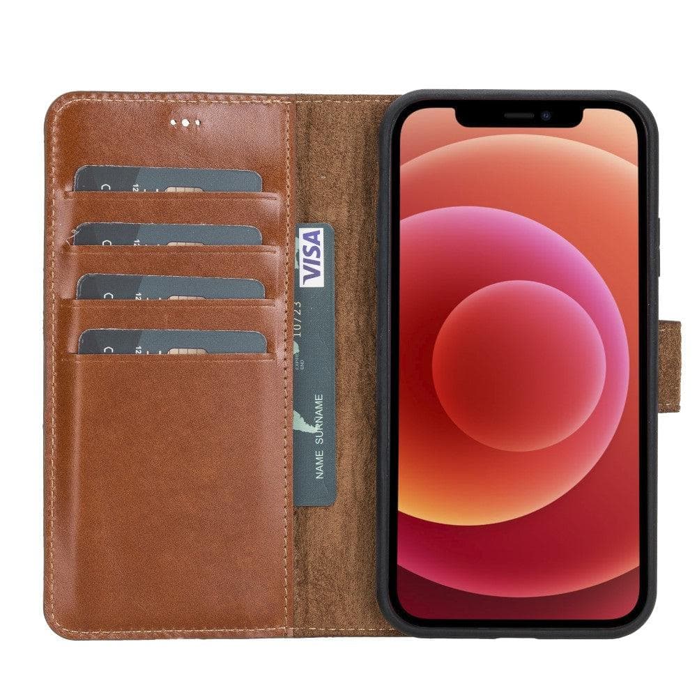 Apple iPhone 11 Compatible Leather Wallet Case RST2EF Brown 