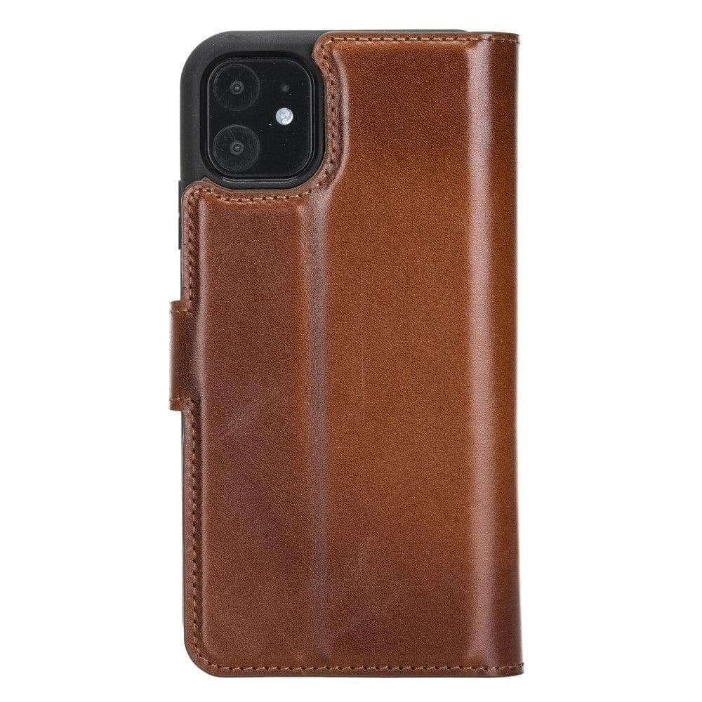 Apple iPhone 11 Compatible Leather Wallet Case RST2EF Brown 