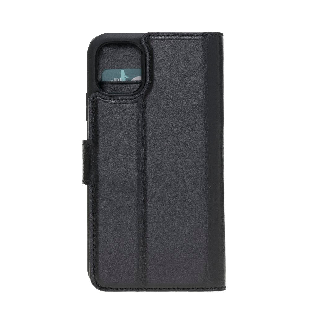 Apple iPhone 11 Compatible Leather Wallet Case RST1 Black