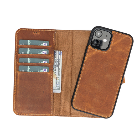 Apple iPhone 11 Pro Compatible Leather Wallet Case G19 Tan