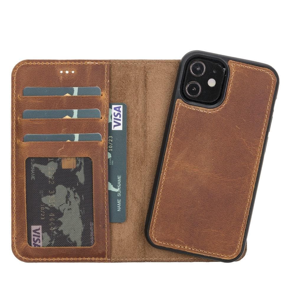 Apple iPhone 11 Compatible Leather Wallet Case G6 Brown