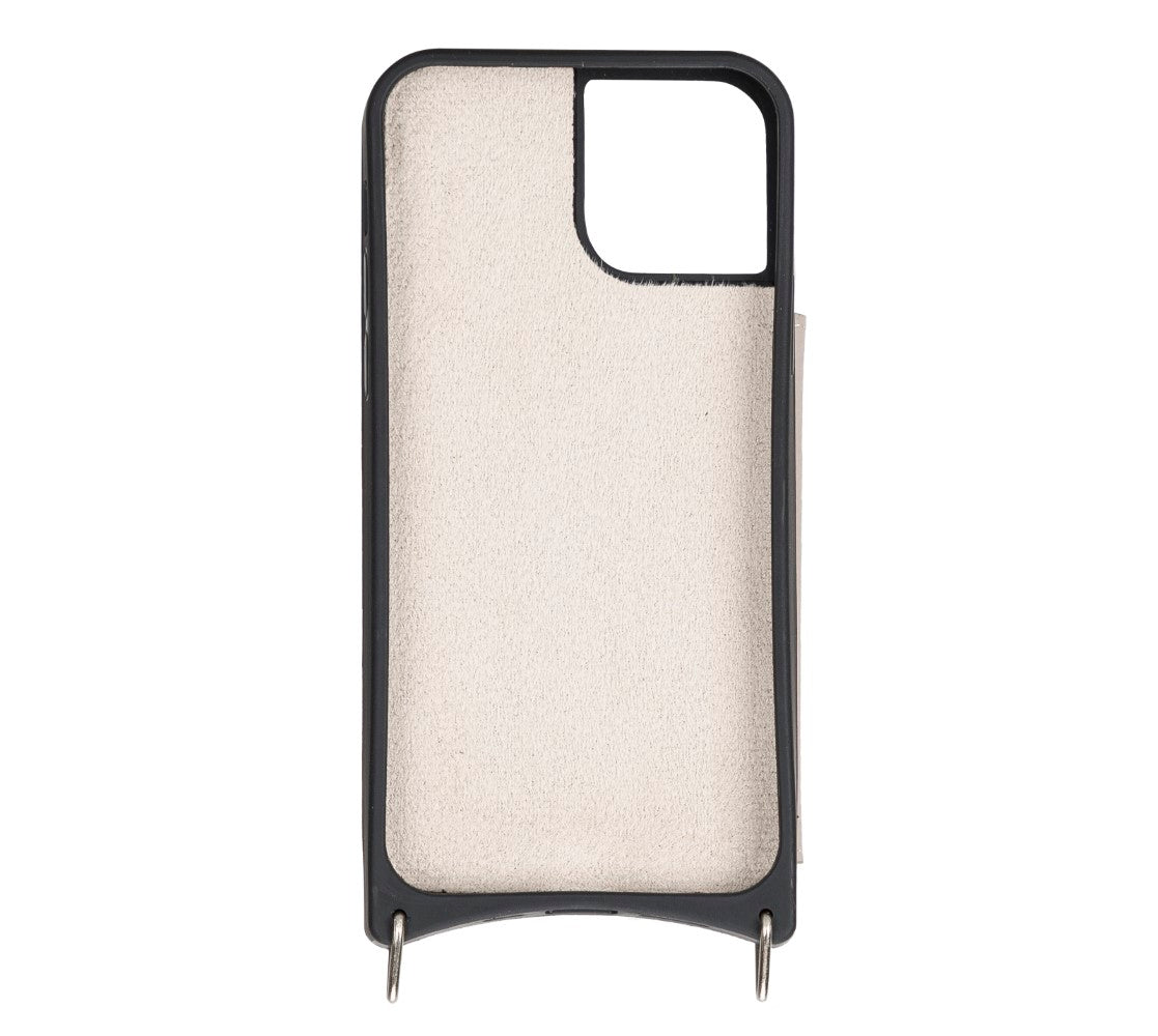 Apple iPhone 12 Pro Compatible Leather Strap Case UFW ERC3 Beige