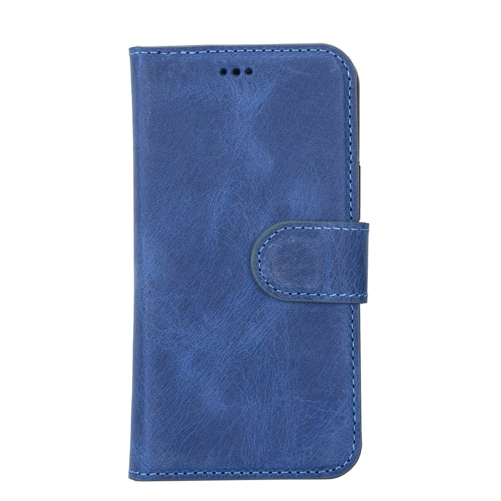 Apple iPhone 12 mini Compatible Leather Wallet Case G21 Blue