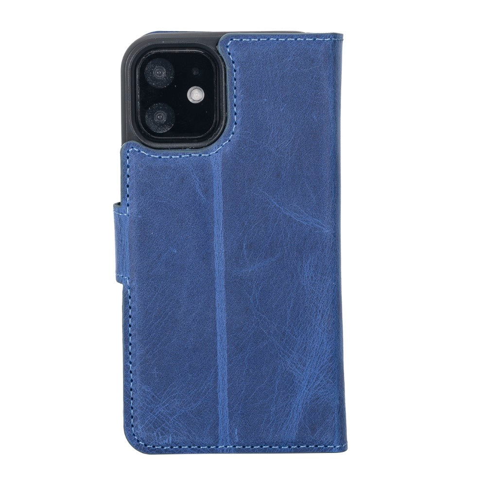 Apple iPhone 12 mini Compatible Leather Wallet Case G21 Blue