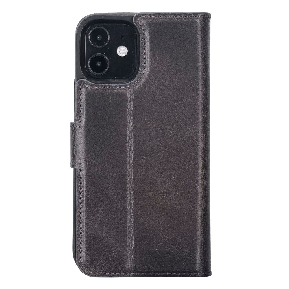 Apple iPhone 12 Pro Compatible Leather Wallet Case VS4EF Gray