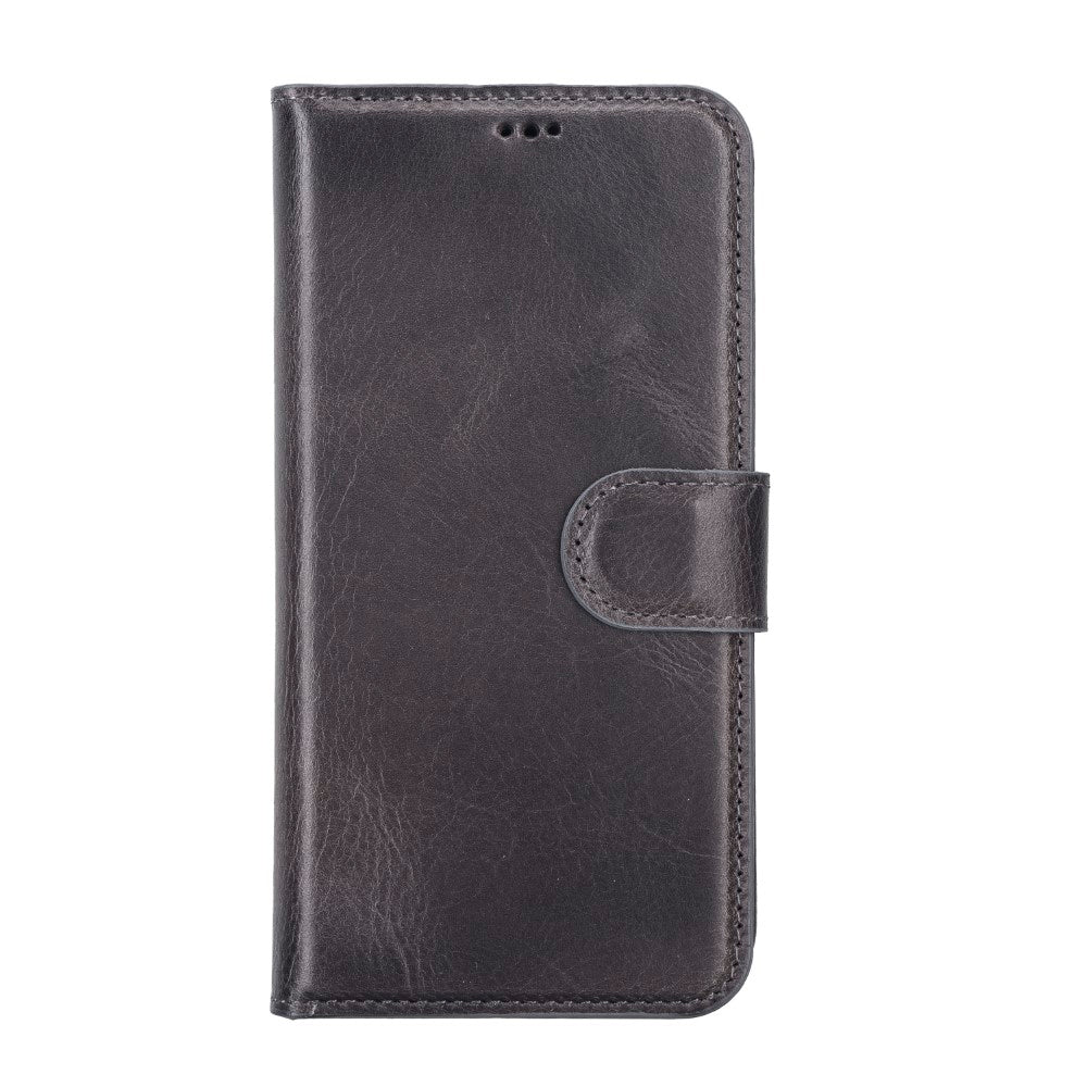 Apple iPhone 12 Pro Compatible Leather Wallet Case VS4EF Gray