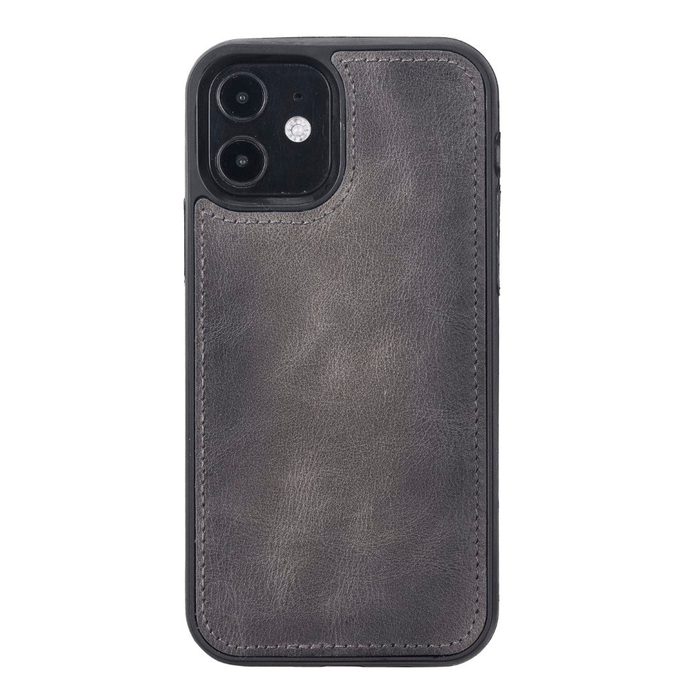 Apple iPhone 12 Pro Compatible Leather Wallet Case VS4EF Gray