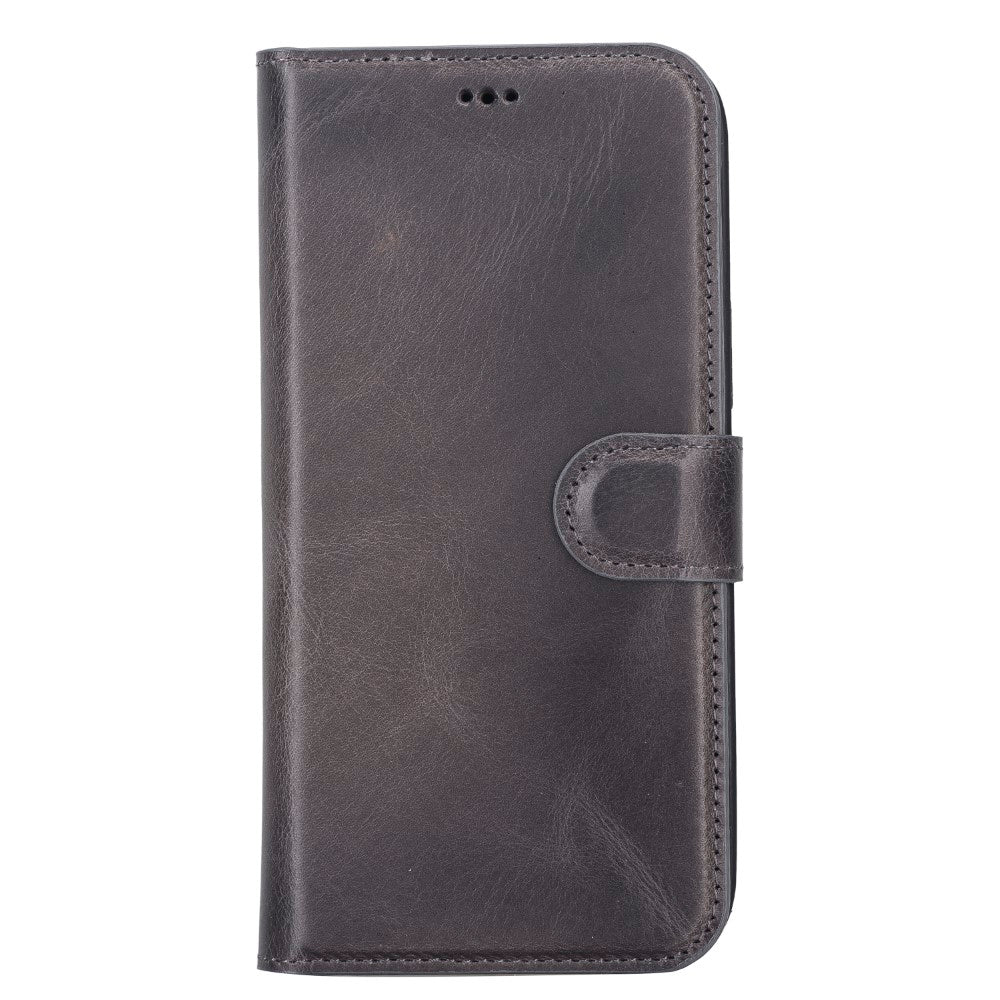 Apple iPhone 13 Pro Max Compatible Leather Wallet Case VS4EF Gray