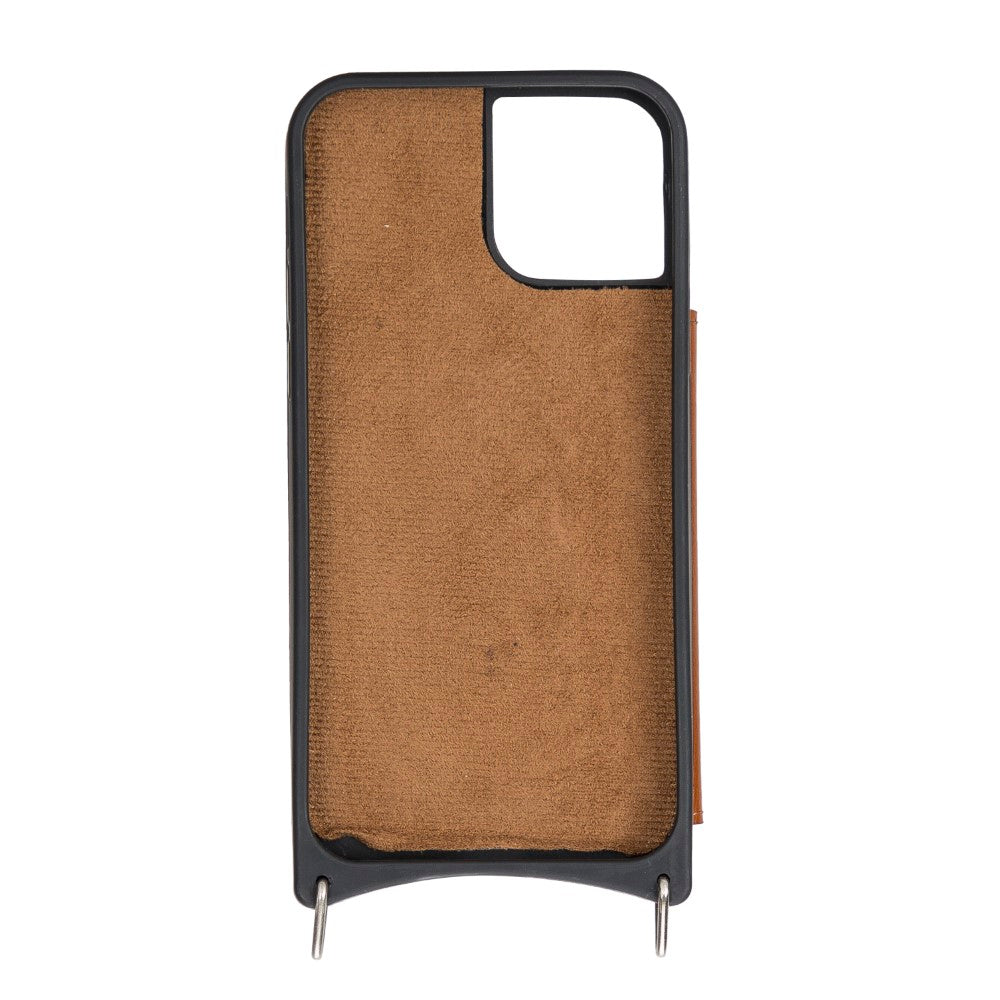 Apple iPhone 12 Pro Compatible Leather Strap Case UFW RST2EF Brown