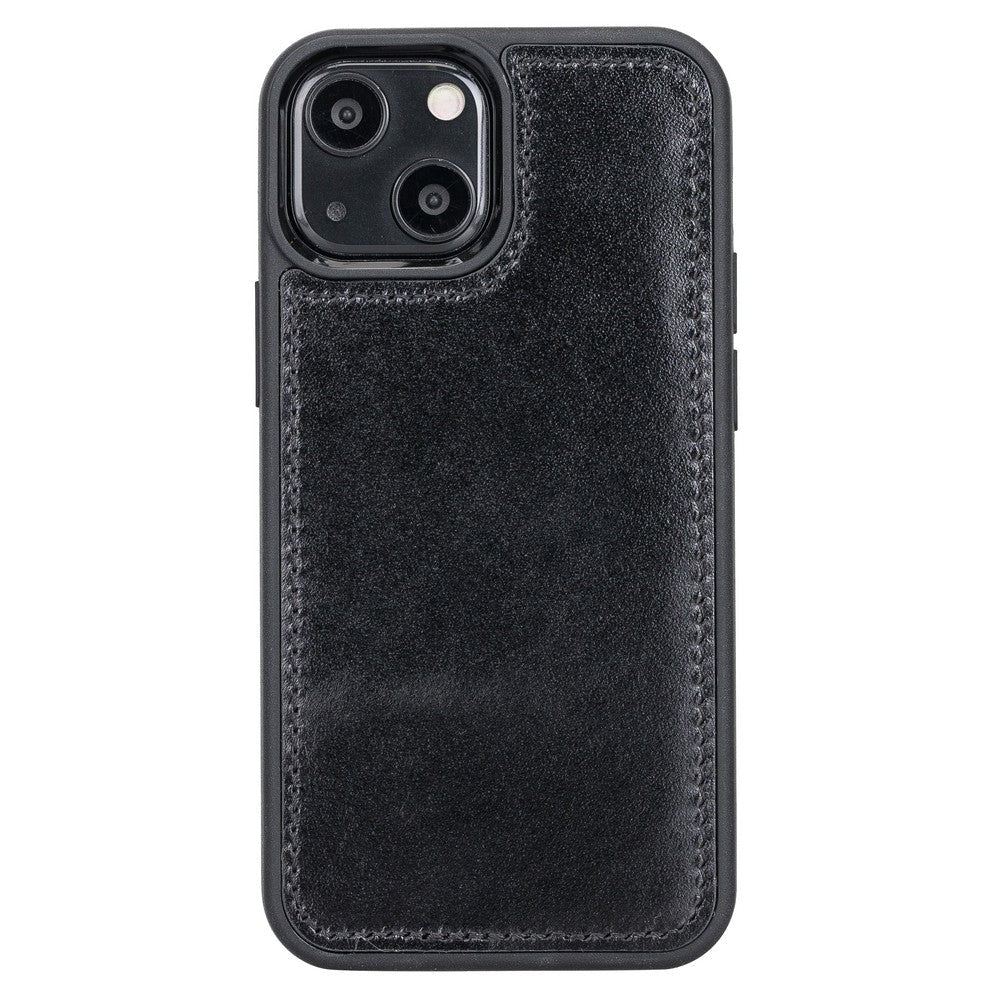 Apple iPhone 13 Mini Compatible Leather Wallet Case RST1 Black