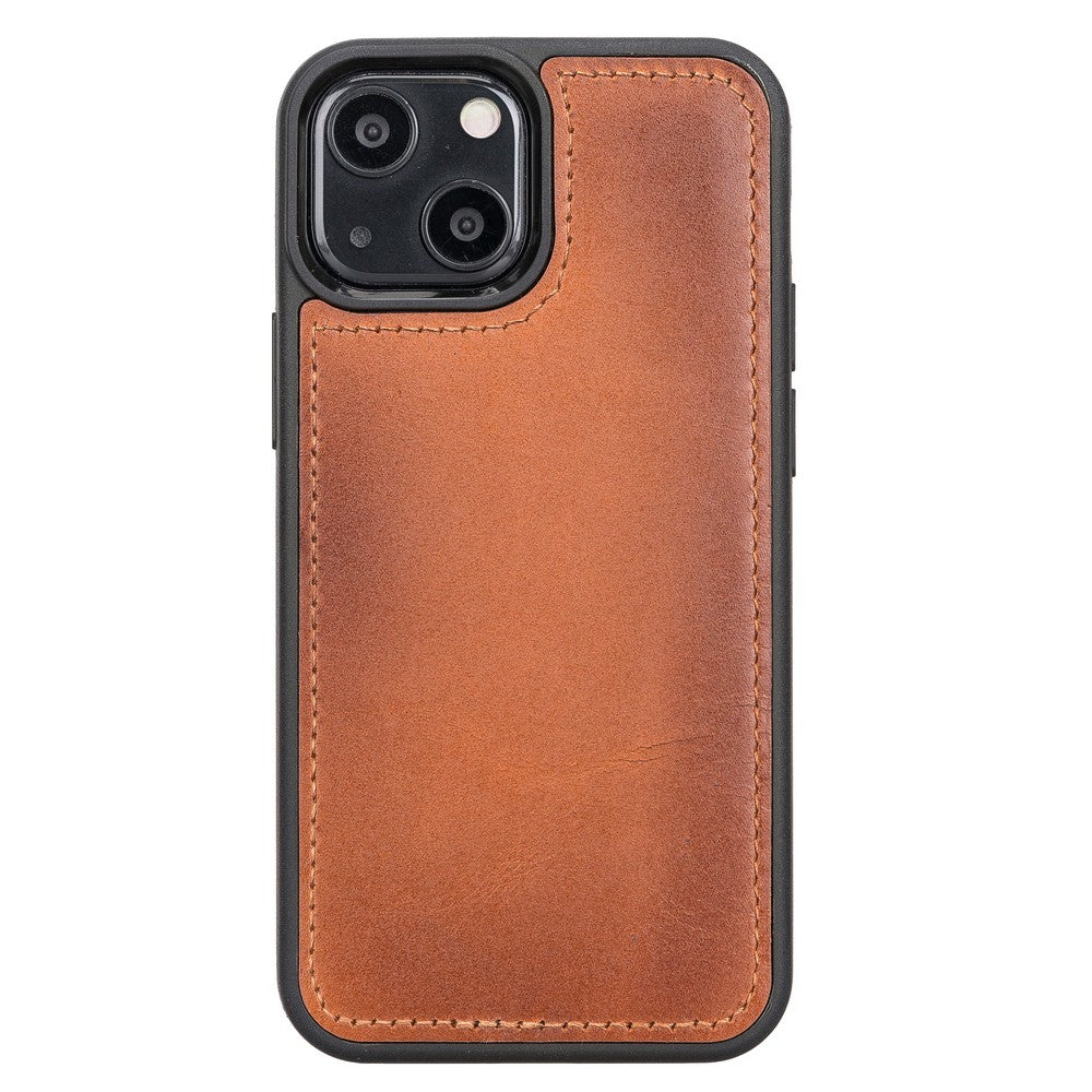 Apple iPhone 13 Mini Compatible Leather Wallet Case RST2EF Brown