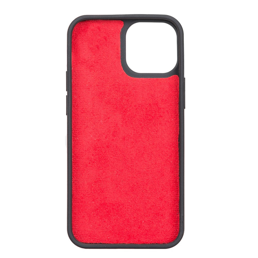 Apple iPhone 13 Mini Compatible Leather Wallet Case V4EF Red