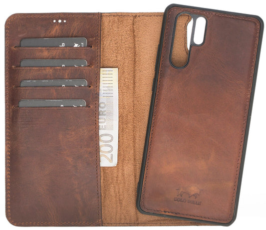 Huawei P30 Compatible Leather Wallet Case G2 Antique Brown