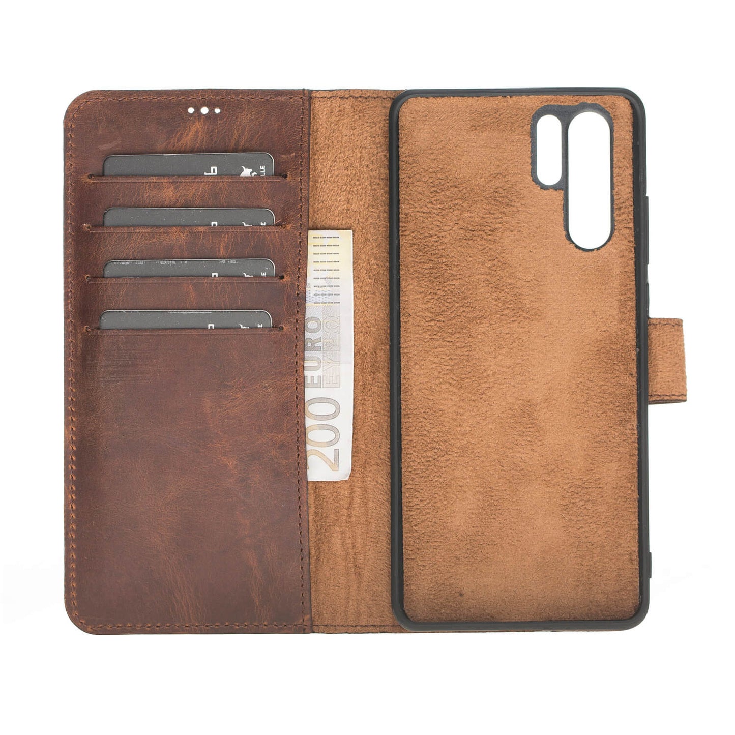 Huawei P30 Compatible Leather Wallet Case G2 Antique Brown