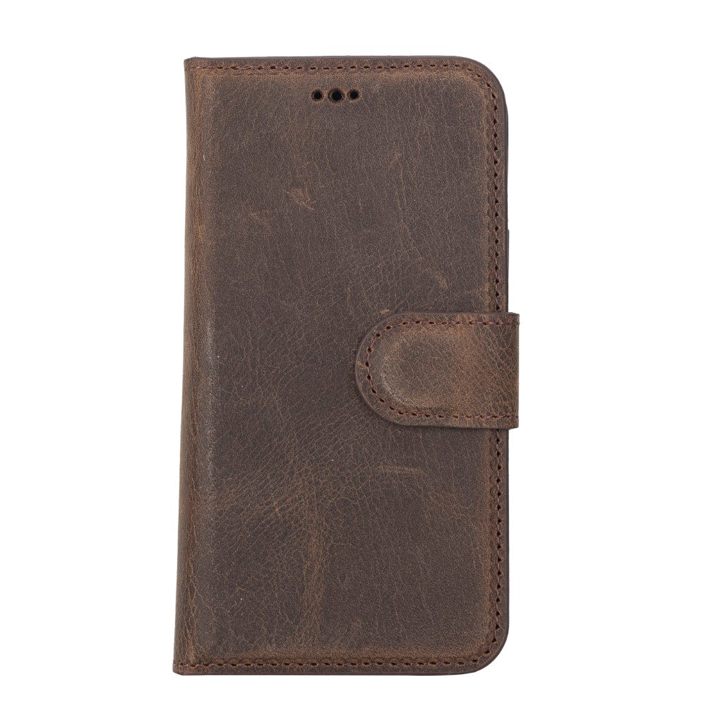 Apple iPhone 13 Mini Compatible Leather Wallet Case G6 Brown