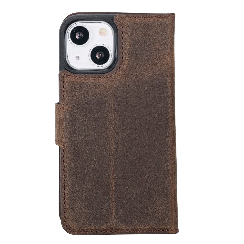 Apple iPhone 13 Mini Compatible Leather Wallet Case G6 Brown