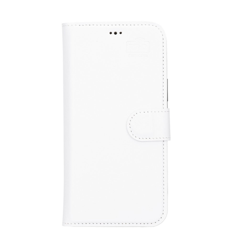 Apple iPhone 13 Pro Max Compatible Leather Wallet Case F3 White