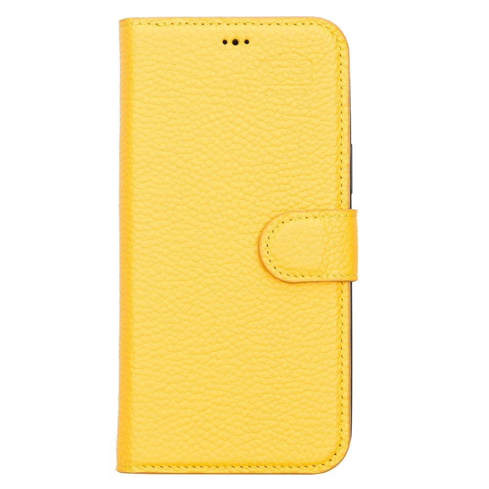 Apple iPhone 13 Pro Max Compatible Leather Wallet Case FL12 Yellow