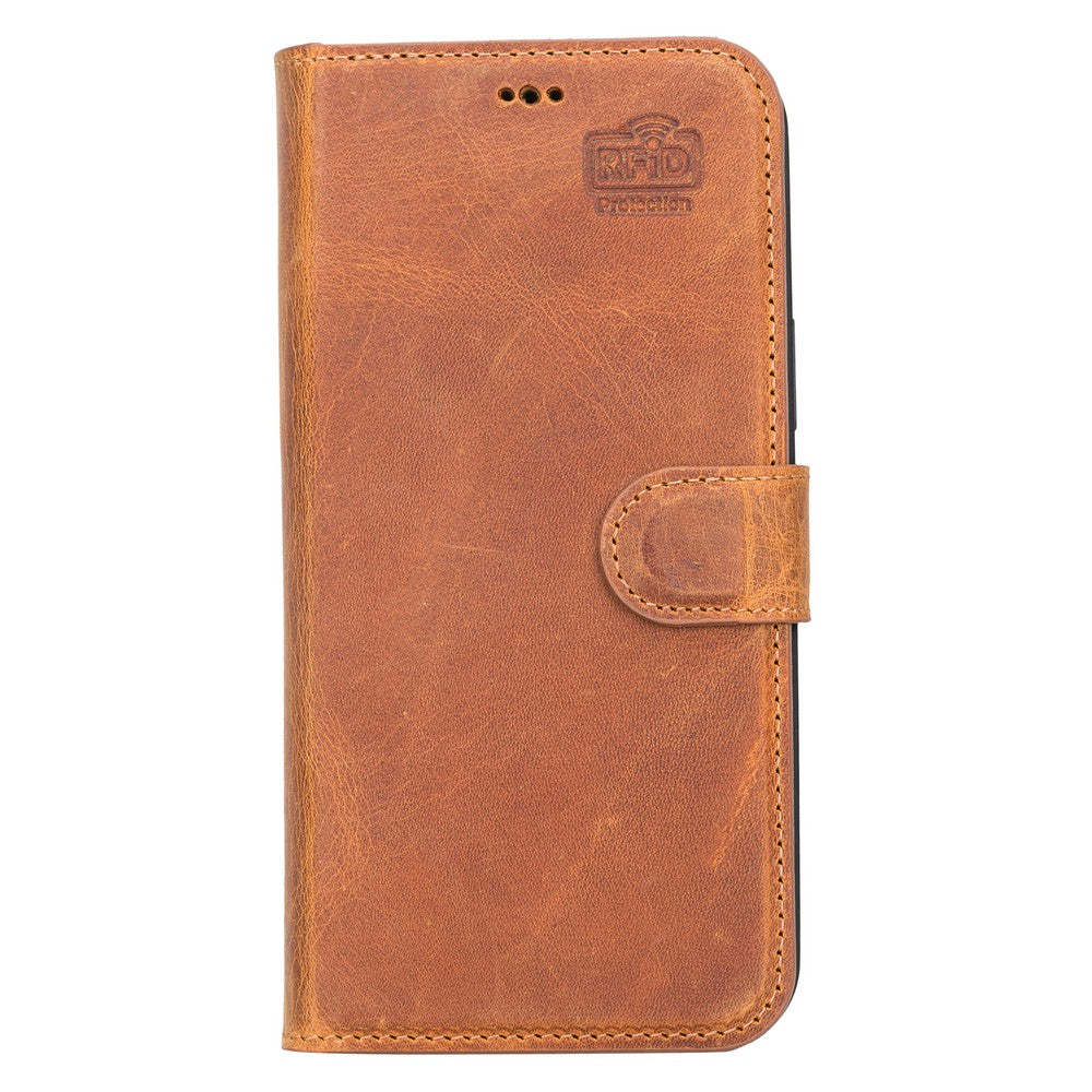 Apple iPhone 13 Pro Max Compatible Leather Wallet Case G19 Tan