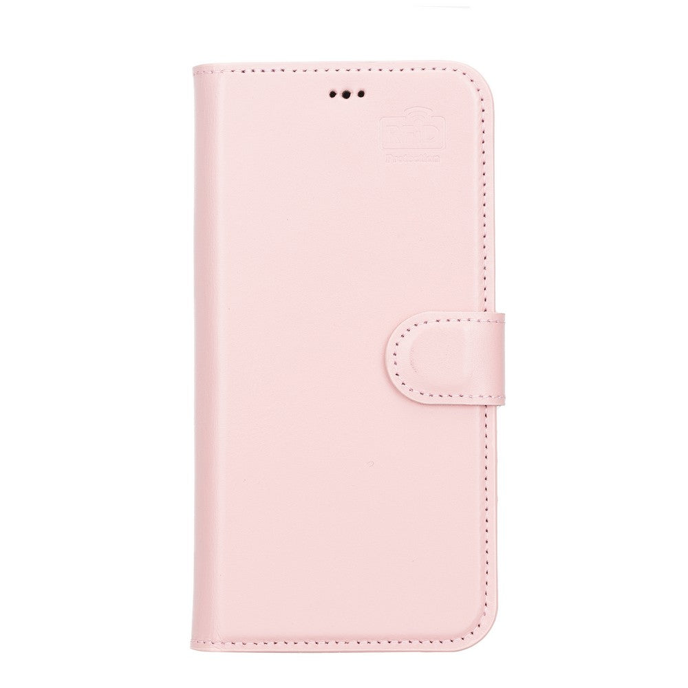 Apple iPhone 13 Pro Max Compatible Leather Wallet Case NU2 Pink