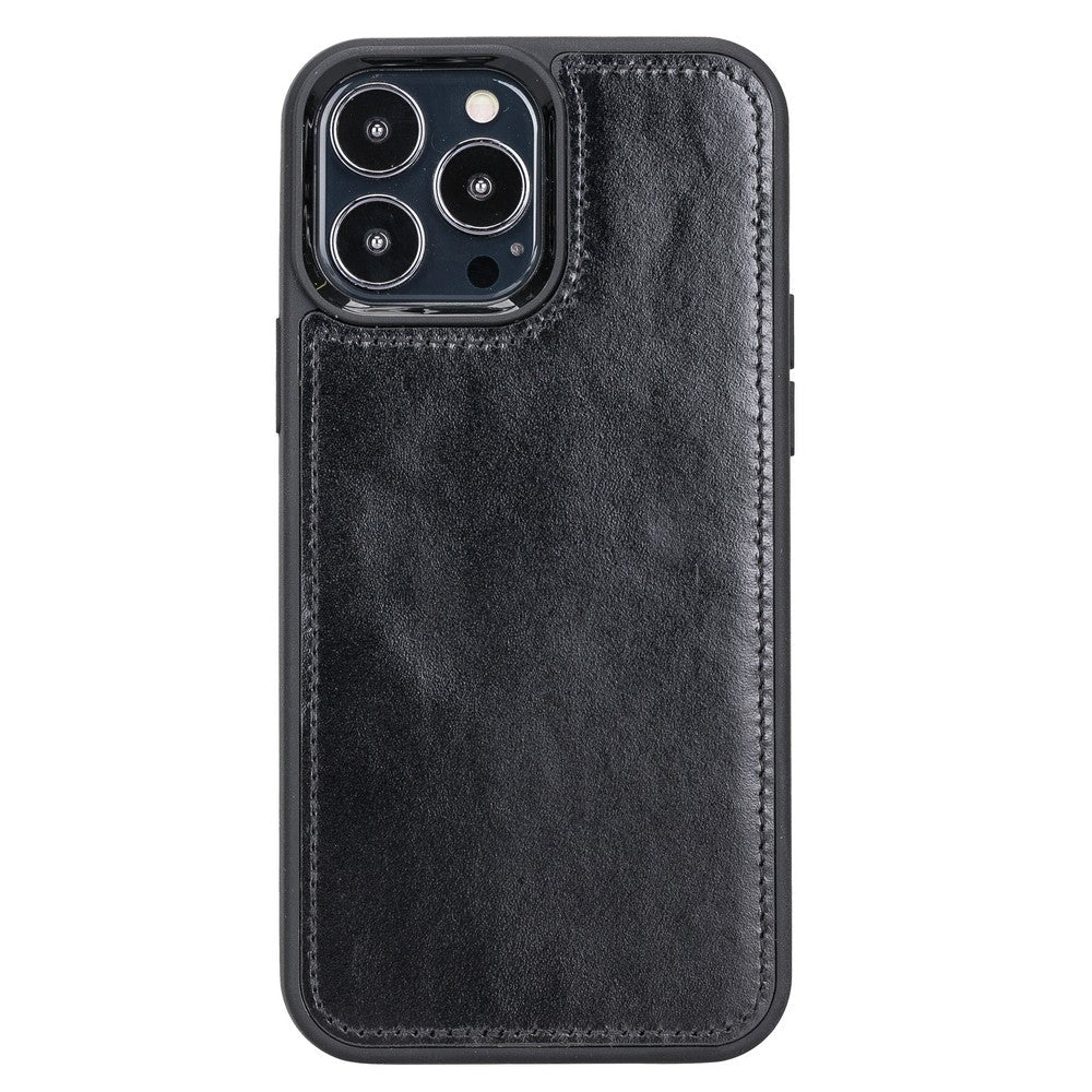 Apple iPhone 13 Pro Max Compatible Leather Wallet Case RST1 Black