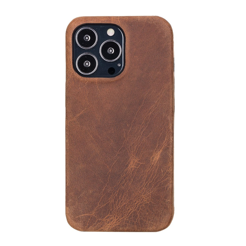 Apple iPhone 13 Pro Compatible Leather Back Cover ROCK G2 Brown