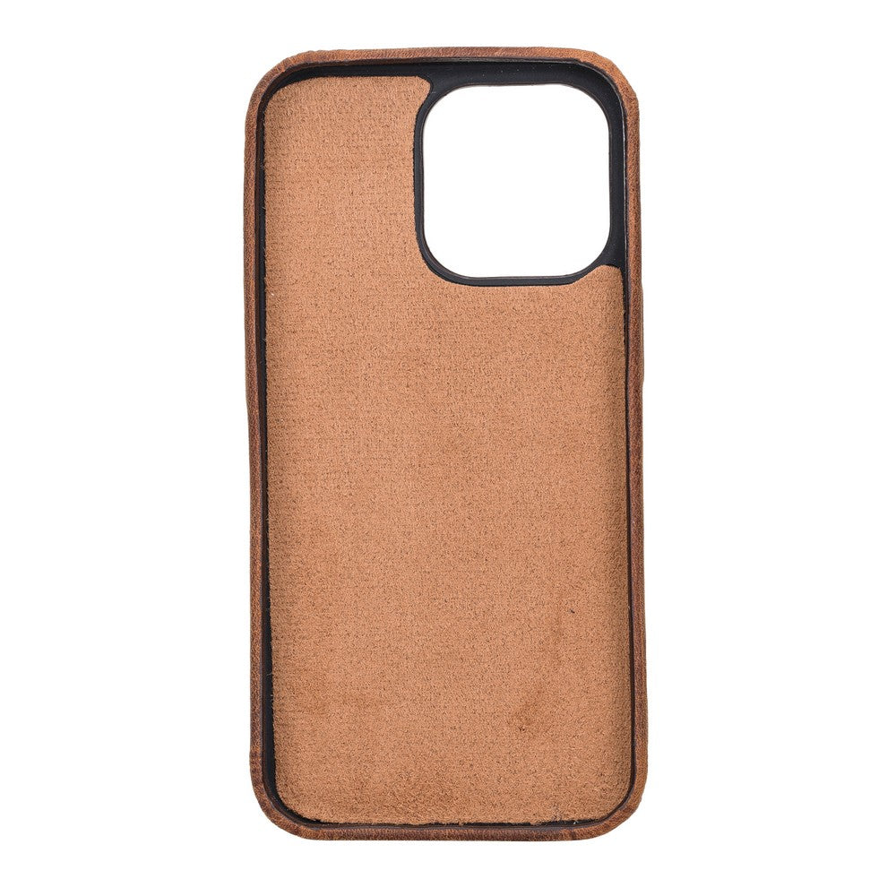 Apple iPhone 13 Pro Compatible Leather Back Cover ROCK G2 Brown