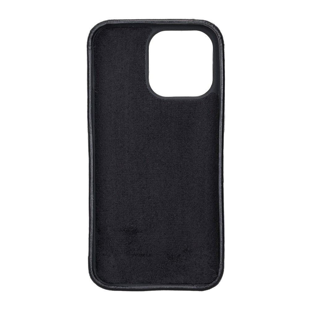 Apple iPhone 13 Pro Compatible Leather Back Cover ROCK RST1 Black