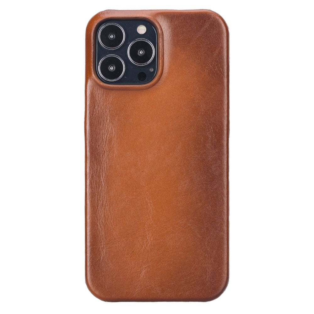 Apple iPhone 13 Pro Max Compatible Leather Back Cover UJ RST2EF Tan