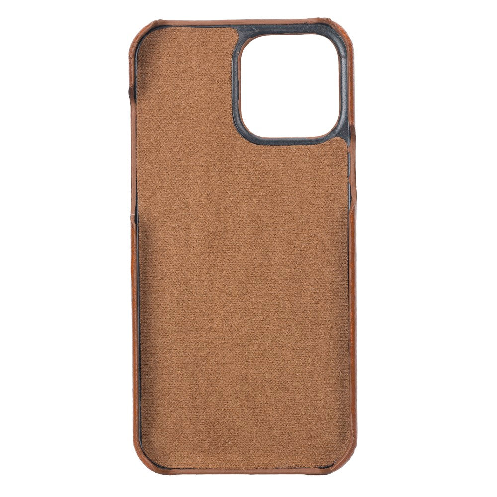 Apple iPhone 13 Pro Max Compatible Leather Back Cover UJ RST2EF Tan