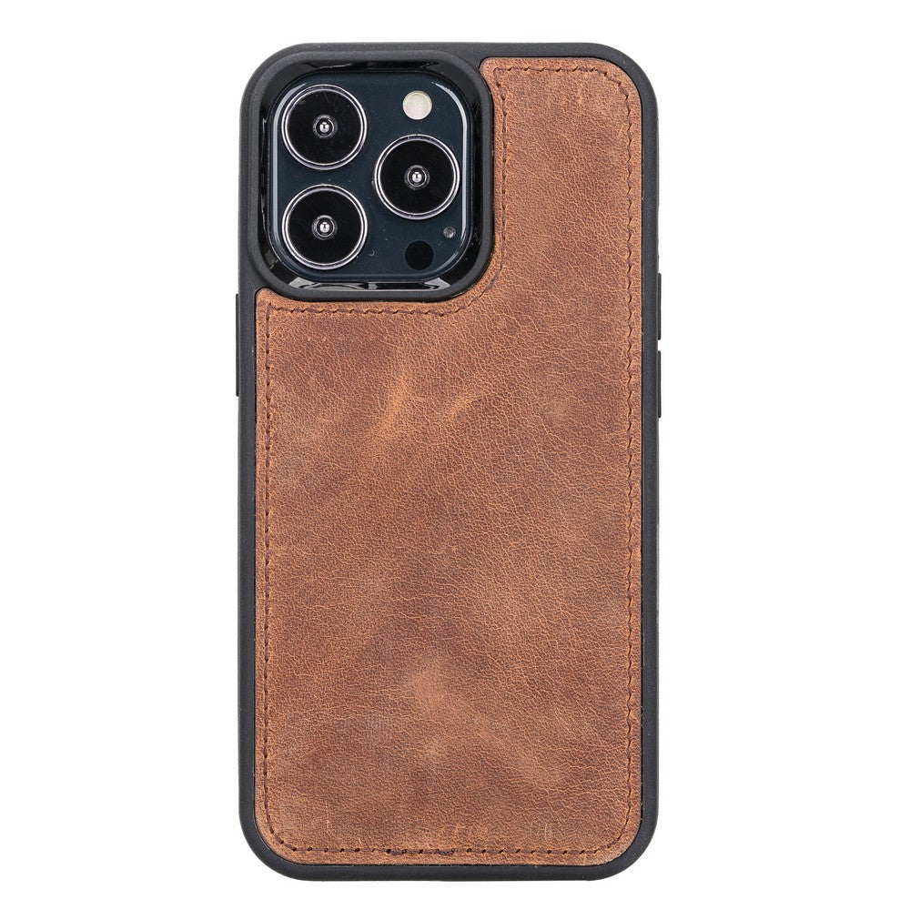 Apple iPhone 13 Pro Compatible Leather Wallet Case G2 Brown