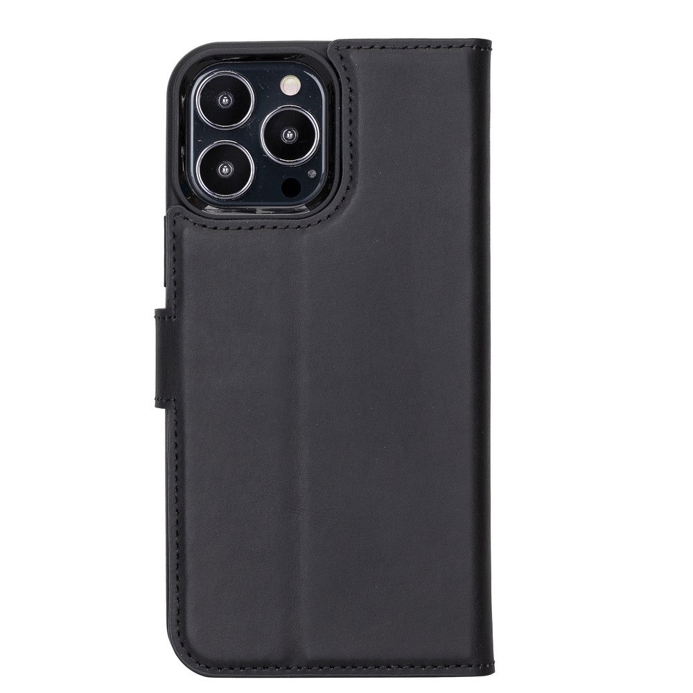 Apple iPhone 13 Pro Compatible Leather Wallet Case Liluri G1 Black