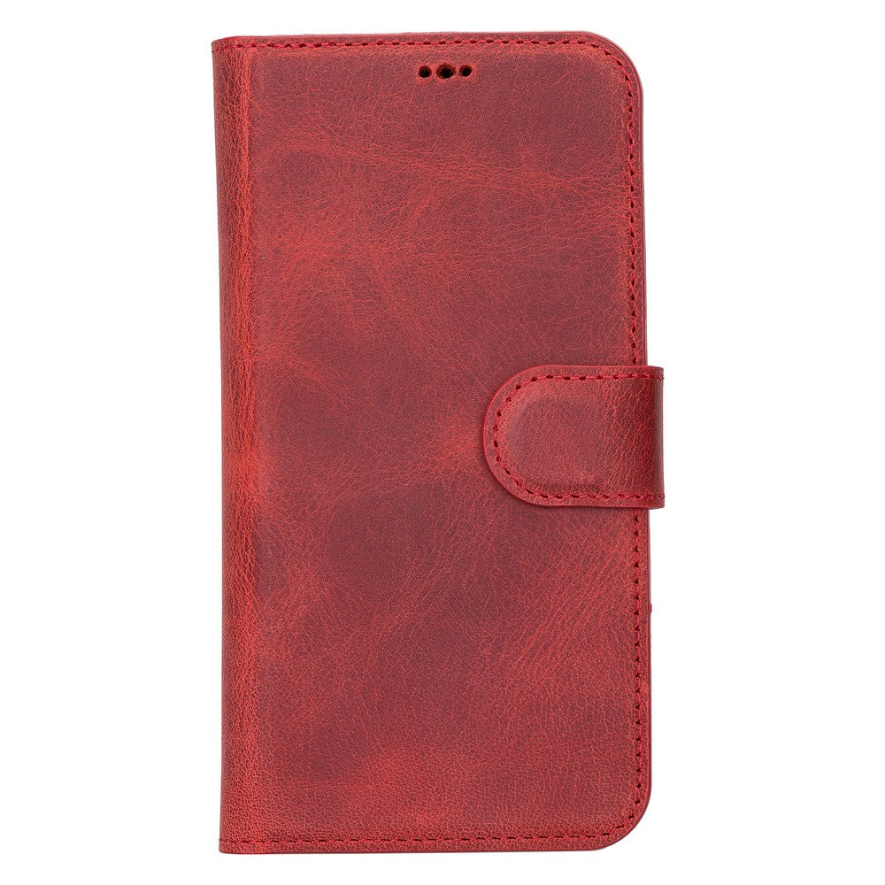 Apple iPhone 13 Pro Compatible Leather Wallet Case Liluri G4 Red