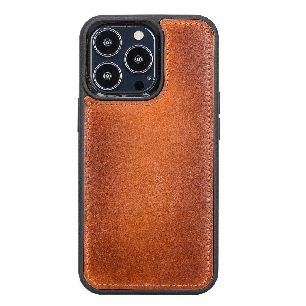 Apple iPhone 13 Pro Compatible Leather Wallet Case RST2EF Brown