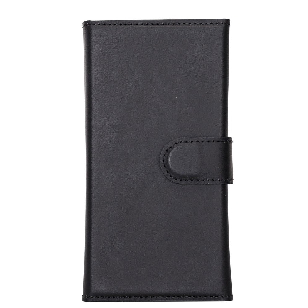 Apple iPhone 13 Pro Compatible Leather Wallet Case Santa G1 Black