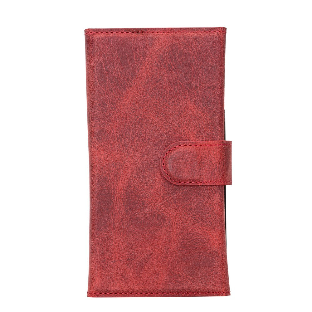 Apple iPhone 13 Pro Compatible Leather Wallet Case Santa G4 Red