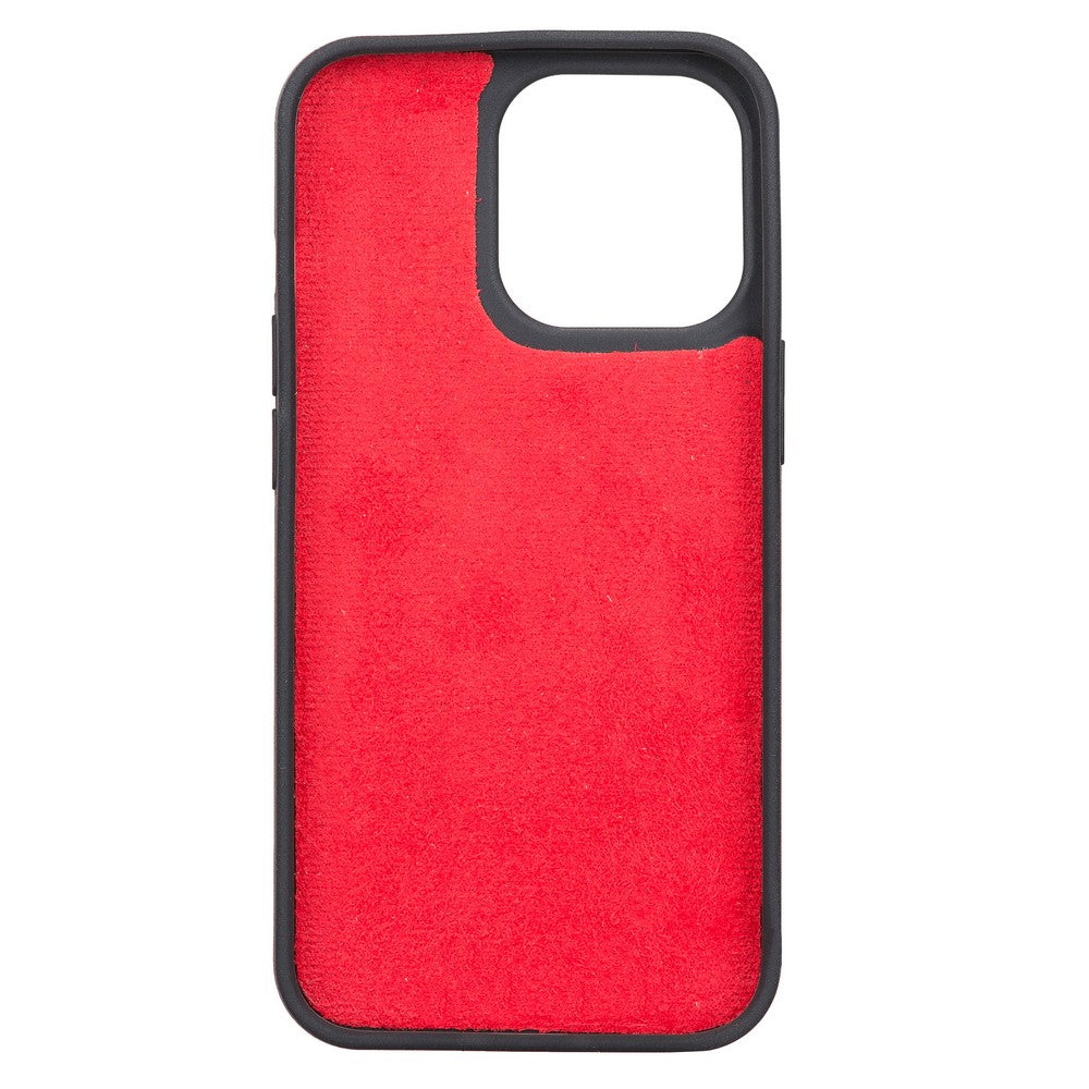 Apple iPhone 13 Pro Compatible Leather Wallet Case V4EF Red