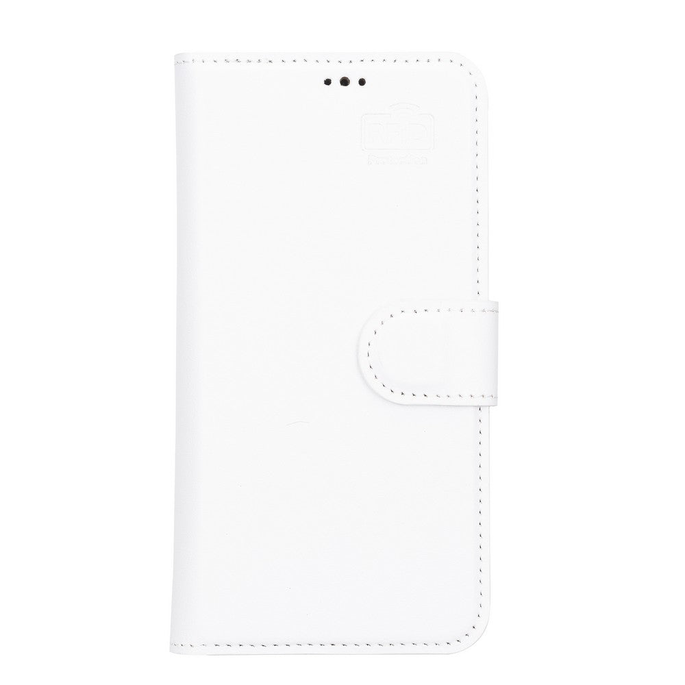 Apple iPhone 13 Compatible Leather Wallet Case F3 White