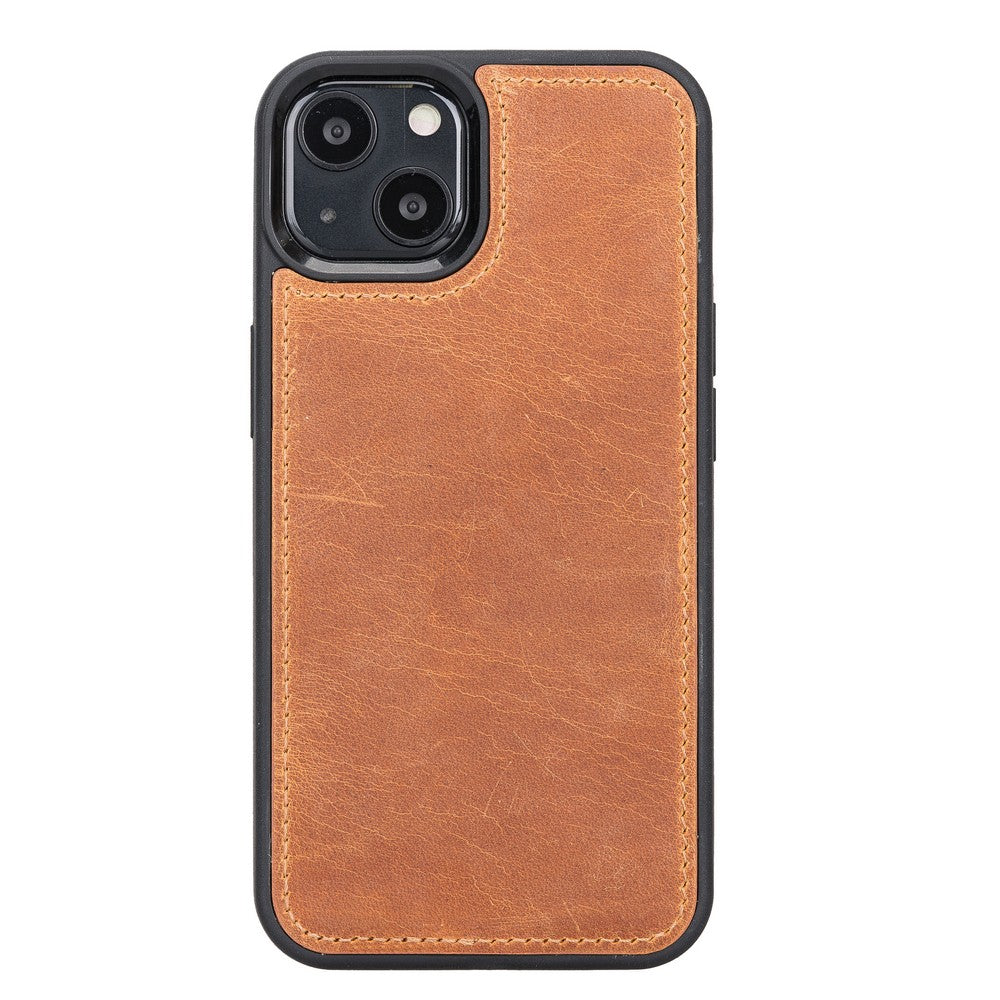 Apple iPhone 13 Compatible Leather Wallet Case G19 Tan