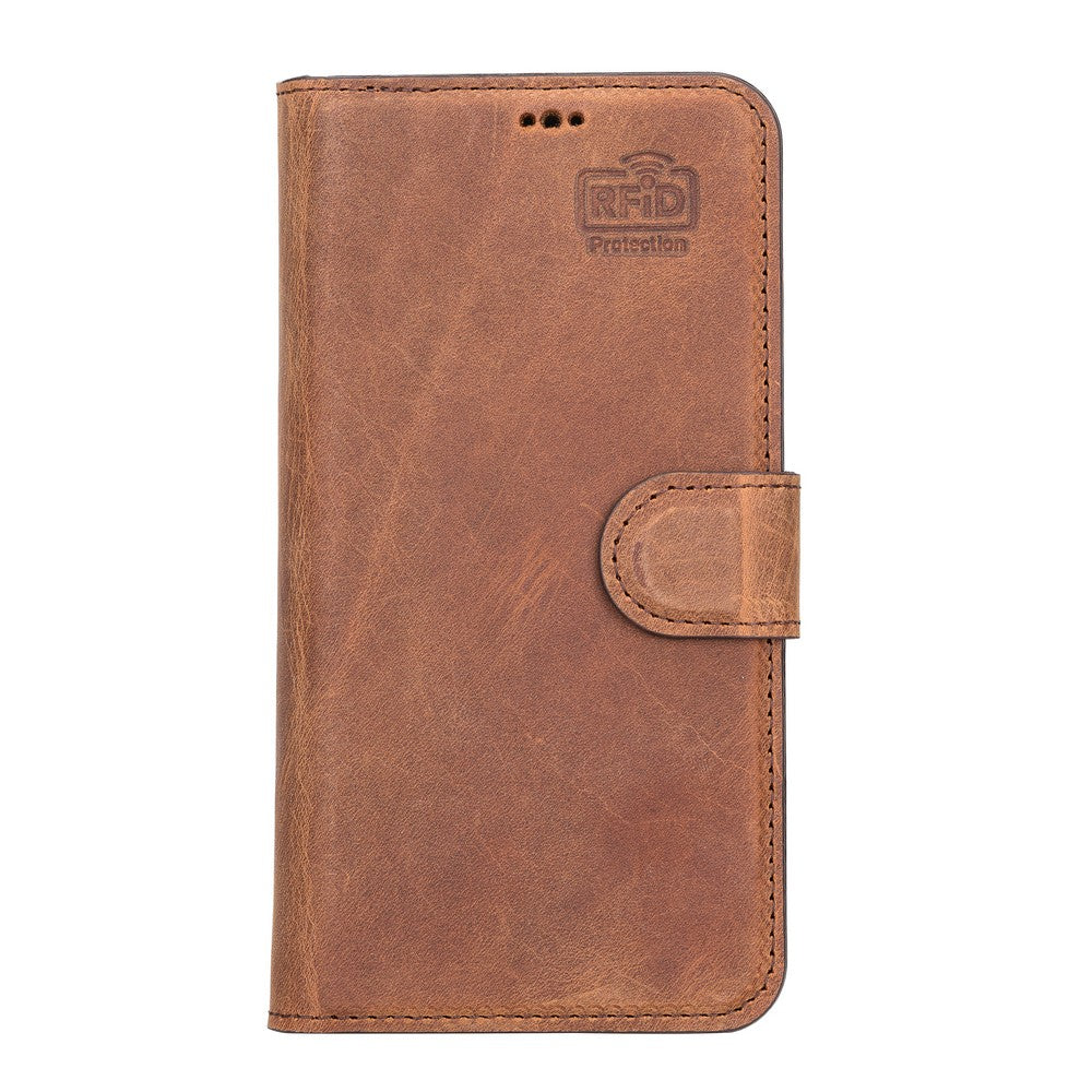 Apple iPhone 13 Compatible Leather Wallet Case G2 Brown