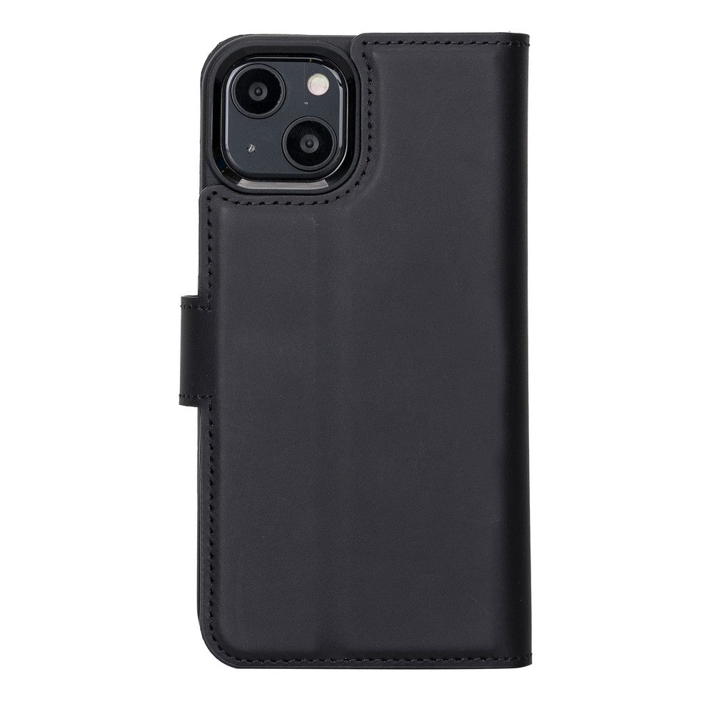 Apple iPhone 13 Compatible Leather Wallet Case Liluri G1 Black